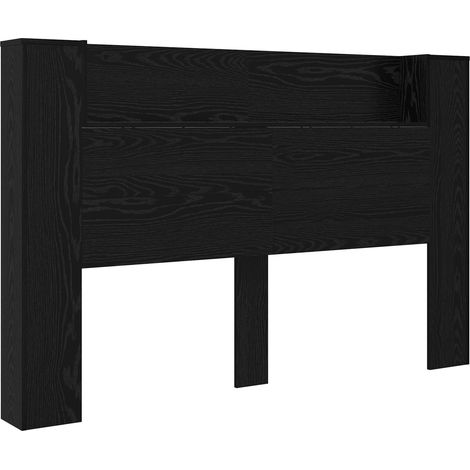 Maison Exclusive - Testata con Mobile e LED Rovere Nero 160 x 16,5 x 103,5 cm