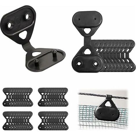 Shade Net Clip Privacy Screen Fixing - 50 Pieces Special Plastic Clips with Grommets for Fence Cloth, Waterproof Tarpaulin, Shade Mesh, Windproof Cloth Black (1/5)
