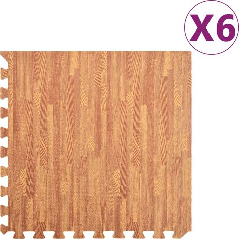 Bodenmatten 6 Stk. Holzmaserung 2,16 m² EVA-Schaumstoff