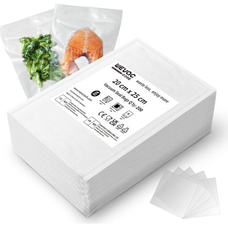 Sacs sous Vide Alimentaire 200 Sachets 20x25cm, Anti-Perforation (1/5)