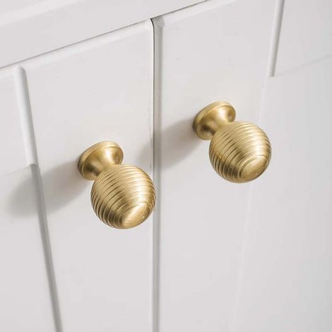 2Pcs Bouton de Meuble Boutons de Tiroirs Boutons D'armoire en Laiton Massif Poignées de Meuble Doré pour Armoire de Cuisine,Commode 25x34mm (1/5)