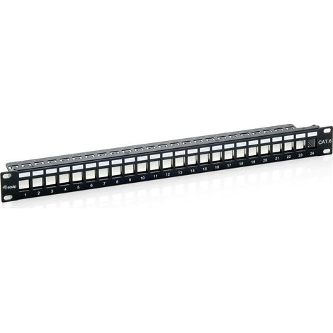 Equip Patchpanel 24x Cat6 19` FTP 1HE Keystone Montage sw