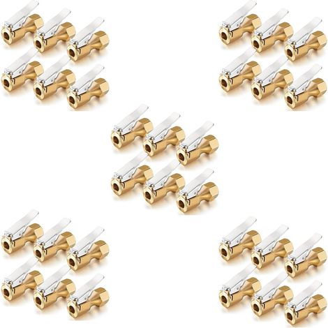 30 Pièces Mandrin D'Air En Laiton à Débit Ouvert Mandrin de Pneu Droit avec Clip pour Accessoires de Compresseur de Jauge de Gonfleur de Pneu (1/5)