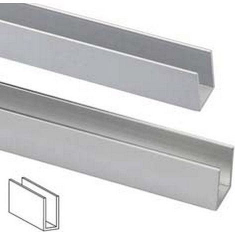 5PZ PROFILO AD U IN ALLUMINIO - mm.8x8 mt.2 argento