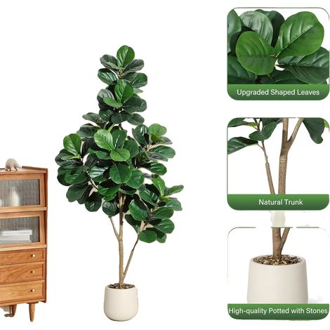 Geigenfeige, realistische Kunstpflanze, Innendekoration, 180CM (1/2)