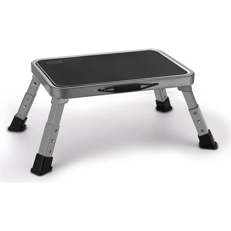 Step Stool Folding Step Stool Height Adjustable Step Stool Non-Slip Platform Step Stool Kitchen Home Grey Tritthocker Trittleiter Klapptritt