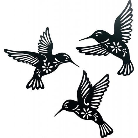 3 Pièce Décoration Murale en Acrylique en Forme de Colibri, Oiseaux Arts Modernes Colibri Art Mural en Acrylique Décoration à Suspendre Panneaux Sculpture Murale Statues pour Salon (1/5)