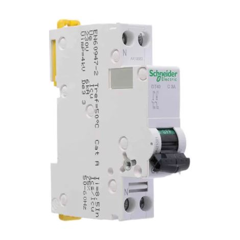 Schneider A9N21021 Disyuntor DT40, 3 A, capacidad de corte de 4,5 kA (1/2)