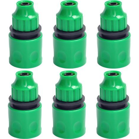 Lot de 6 raccords de tuyau d'irrigation en plastique - Adaptateur de tuyau d'arrosage - Accessoire pour micro tuyau de 8/12 mm - Système d'irrigation de jardin (vert)