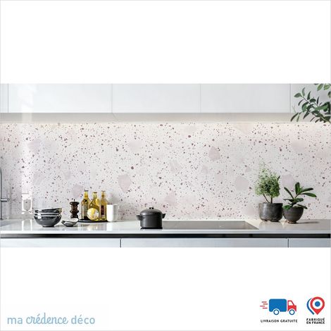 Crédence : Terrazzo brut - Couleur Violet nacré - Alu composite - 60 - 120 (1/3)