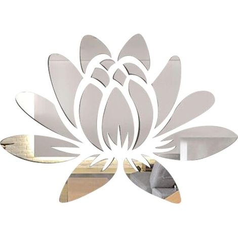 Sticker Mural Miroir en Acrylique 3D - Décoration Murale Fleur de Lotus Auto-Adhésif pour Intérieur (1/5)