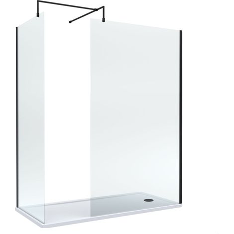 Balterley Walk-In Wetroom Bundle with Tray and Waste, 1700x700mm, Matt Black (1/4)