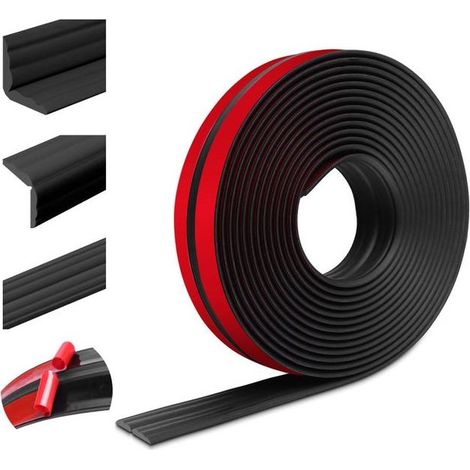 Moulure décorative moulure murale adhesive protection angle mur baguette d'angle pour les murs sols protection des bords (20mm×6m, Noir) (1/5)