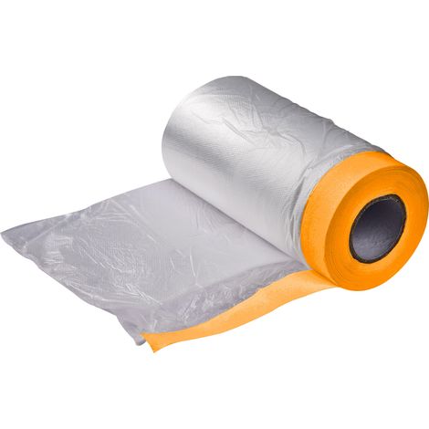 Fineline Malerband mit Folie Maler Abdeckfolie mit Klebeband 55 cm x 20 m