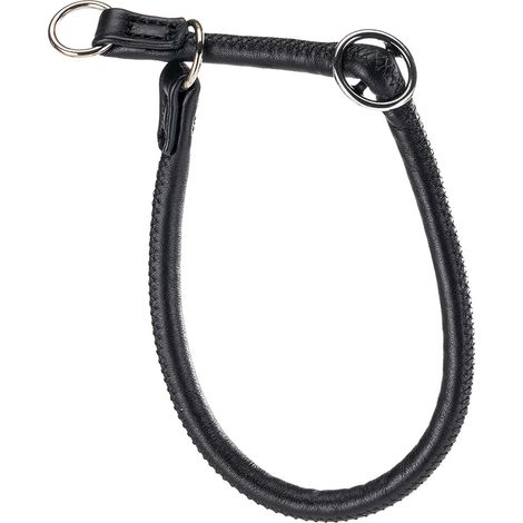 Ferplast VOGUE CS Collare a semistrangolo in pelle per cani. Variante 10/50 - Misure: A: 50 cm - B: Ø 10 mm - Nero