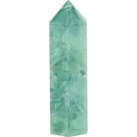 Colonne hexagonale en cristal de quartz naturel et fluorite verte, pierre énergétique (5-7cm) (1/5)
