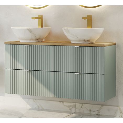 Doppelwaschtisch 120cm, grün und Eiche, NEWPORT-56-GREEN (1/5)
