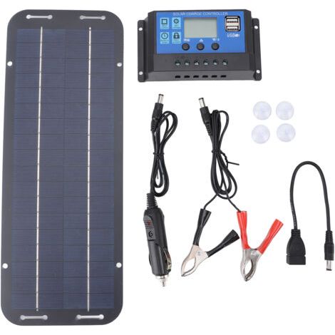 Chargeur de panneau solaire flexible 6 W 18 V Chargeur de batterie de voiture à panneau solaire portable rechargeable avec contrôleur,DUBUNS (1/4)