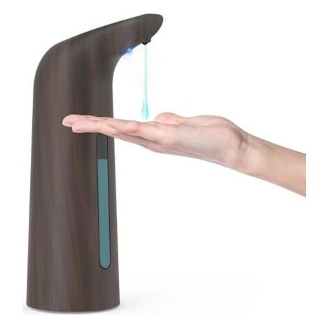 Distributeur de savon automatique sans contact avec 4 réglages ajustables, distributeur de savon liquide électrique de comptoir de 400 ml fonctionnant sur piles avec capteur infraroug (1/5)