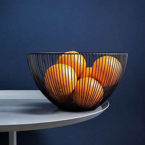 Corbeille à fruits en métal 25,5 x 14,5 cm, panier à fruits en fil de fer, rangement pour légumes, en-cas et pain noir (1/5)