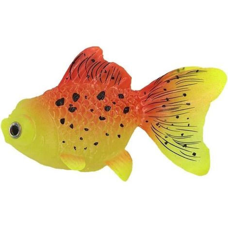 2 PCS Poisson Artificiel,Poisson Rouge Flottant en Silicone Poisson Rougeoyant Faux Poisson Tropical pour Ornement Flottant D'aquarium (1/4)