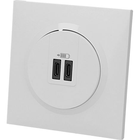 Prise double USB type C Legrand Dooxie™ complète (1/2)