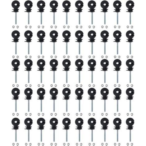 Lot De 50 Isolateurs De Clôture Électrique, Isolateur De Clôture Électrique À Visser Pour Élevage D'animaux, Accessoires De Système De Grille Tube Tétragone Tube Rond Tube De Fer D'angle Piquet pour g (1/5)