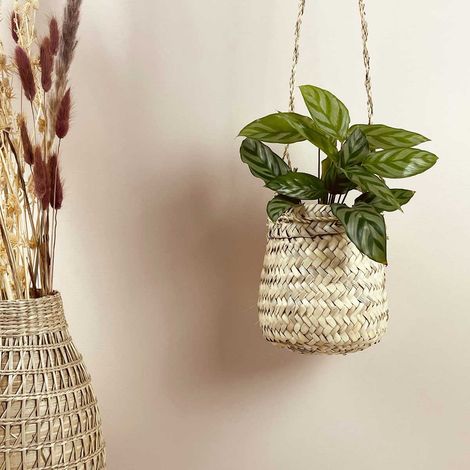 Panier cache pot en Palmier avec corde (1/5)