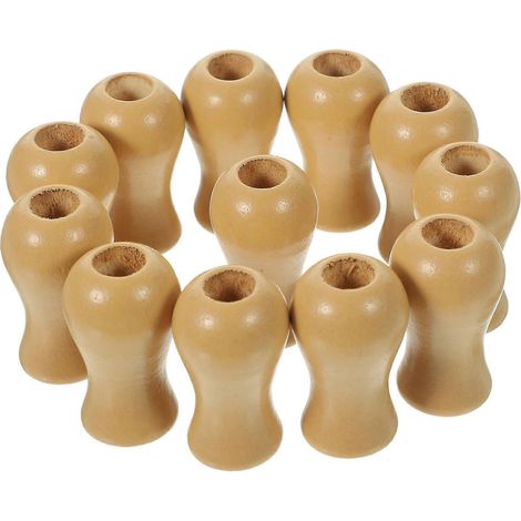 Lot de 12 boutons de cordon pour stores vénitiens, tirettes en bois à suspendre pour rideaux et loisirs créatifs (1/5)