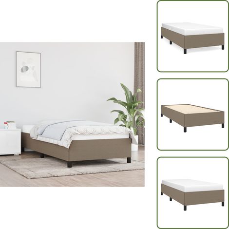 Bettgestell ohne Matratze Taupe 100x200 cm Stoff - Bettrahmen - Doppelbett - Lattenrost - Schlafzimmermöbel - Boxspringbetten (1/5)