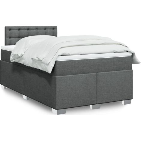 Boxspringbett mit Matratze Dunkelgrau 120x200 cm Stoff
