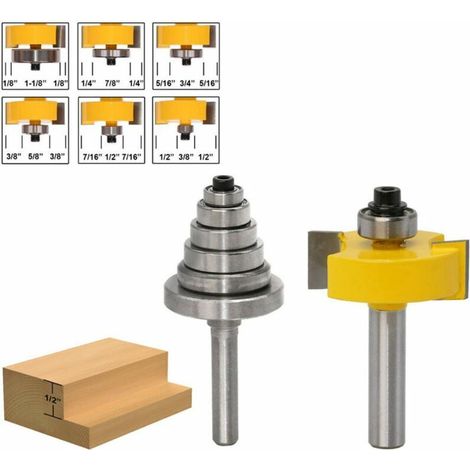 Fresa regolabile 8 mm, 6 cuscinetti, profondità taglio variabile 28,6-9,52 mm, perfetta per lavorazioni legno. (1/3)