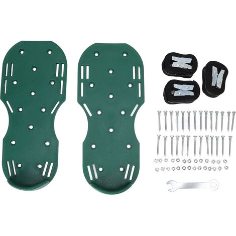 Chaussures d'aération de gazon à pointes métalliques avec sangles réglables pour jardinage (1/5)