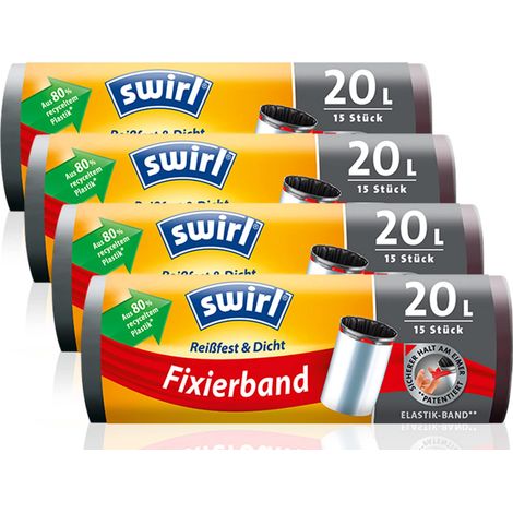 Swirl 20 l nastro di fissaggio sacchetti della spazzatura 4 x 15 (1/3)