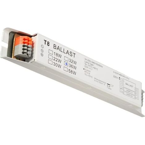 Ballast électronique T8 2x36W – Tension 230V – Largeur 21cm – Économie d'énergie – Non stroboscopique – Silencieux (1/5)
