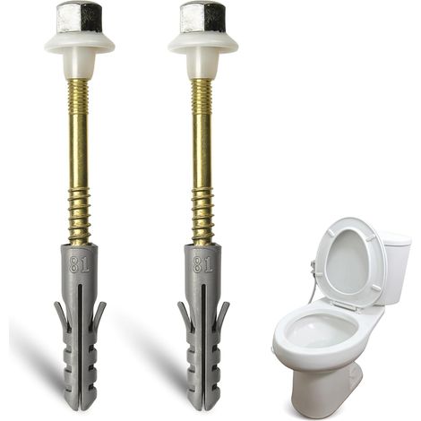 Chevilles en acier inoxydable pour WC et bidet de sol avec trou vertical, kit de fixation verticale pour WC, vis pour bidet vertical, acier inoxydable, lot de 2 vis (1/5)