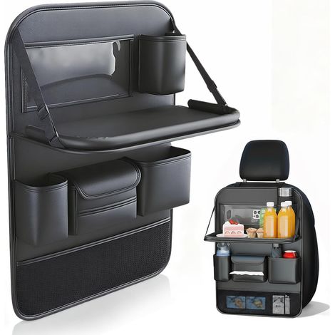 Organisateur de siège arrière pour enfants avec table pliante et support pour tablette, protection efficace des sièges pour les voyages, taille universelle (1/5)