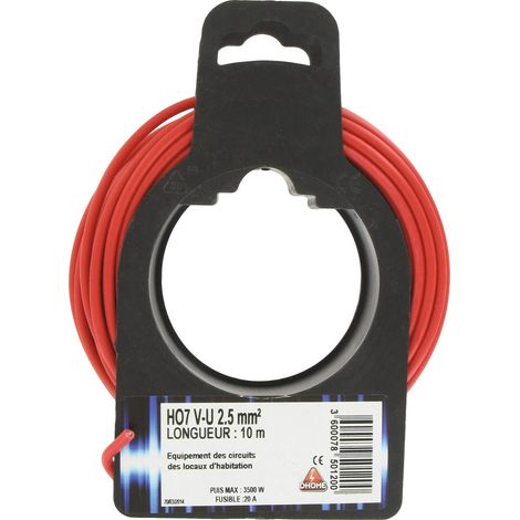 Erdkabel H07 V-U 2,5 mm² 10 Rot