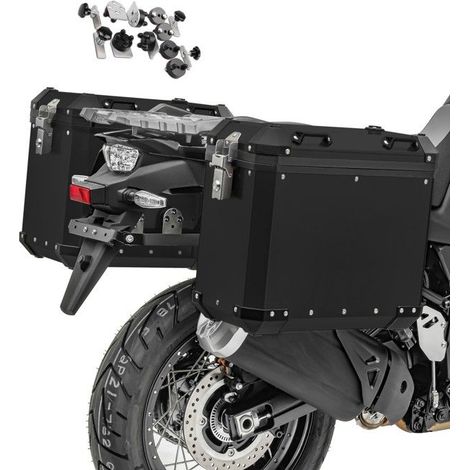 Set de valises latérales aluminium - Yamaha MT-09 Tracer 900 - 2 x 38 L - Noir - Fixation 16-18 mm