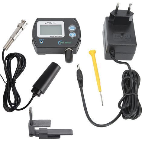 Testeur numérique LCD de qualité d'eau pH-mètre pour aquarium piscine prise UE 220V (1/5)