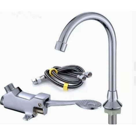 Waschtischarmatur mit Fußpedal, Waschtischarmatur-Set für medizinische Einrichtungen/Badezimmer/Laborräume, (1/4)