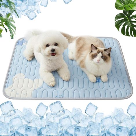 Qoosea Tapis Rafraîchissant pour Chiens et Chats,Durable Ice Silk Pet Cooling Mats pour Animaux en été - 5040CM (1/5)