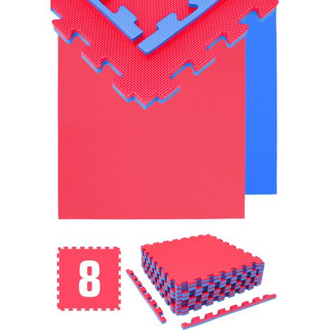 3,2 m² Suelo Gym 2cm - Juego de 8 Esterillas 63x63cm - Alfombra Goma EVA Grande (1/5)