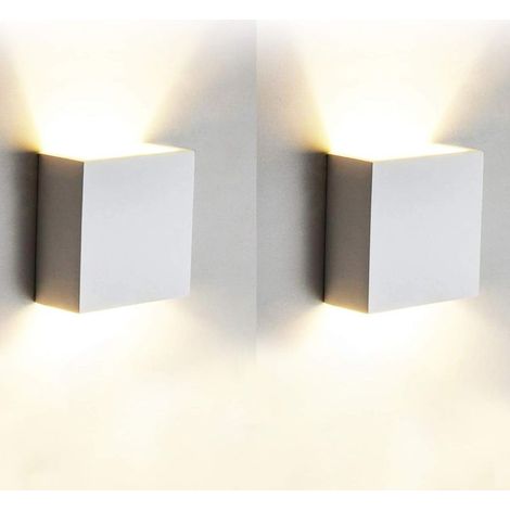 Appliques murales modernes d'intérieur lot de 2, en aluminium, éclairage LED blanc chaud 300, pour décoration murale design et ambiance cosy (1/4)