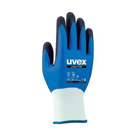 Gants de manutention Uvex taille 7, Résistant à l'abrasion, Noir, Bleu ( Prix pour 1 paire )