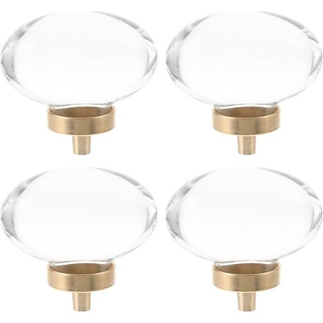 Boutons de porte Unomor en cristal doré clair pour armoires (1/5)