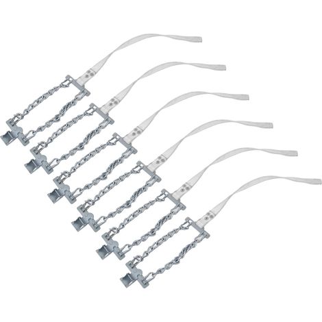 6 Antirutschketten für Autoreifen - Schnee, Schlamm, Sand, robuste Metallkette (6er-Set, klein gedreht, Lieferung in einem Kraftkarton) (1/5)