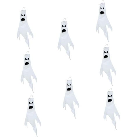 Lot De 8 Accessoires De Décoration Fantôme pour Halloween Bannière Fantôme d'halloween Décorations De Festival Manche À Air d'halloween en Plein Air Décorations (1/5)