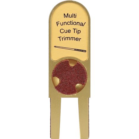 Multifunktionaler Queueschärfer und Polierer aus Aluminiumlegierung, goldfarben, U-förmig, Reparaturwerkzeug für Snooker und Billard (goldene Signatur) (1/5)