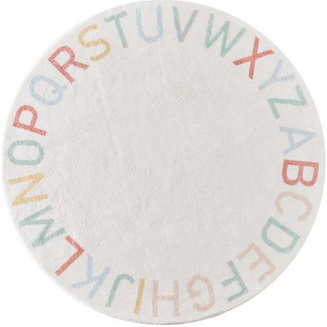 Tapis Alphabet - Tapis Rond - 60 Cm De Diamètre - Épaisseur 15 Mm - Anti-dérapant - Éducatif - 1 Pièce (1/5)